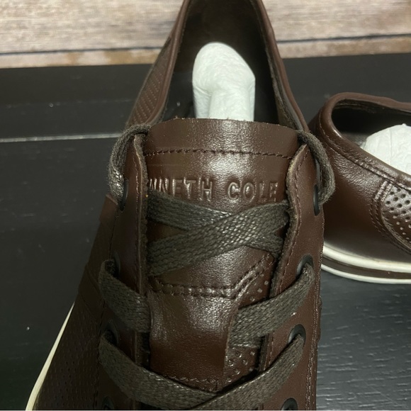 Kenneth Cole New York Men's Right On Cue Sneakers Brown Leather Lace Up Size 11 - Picture 5 of 15